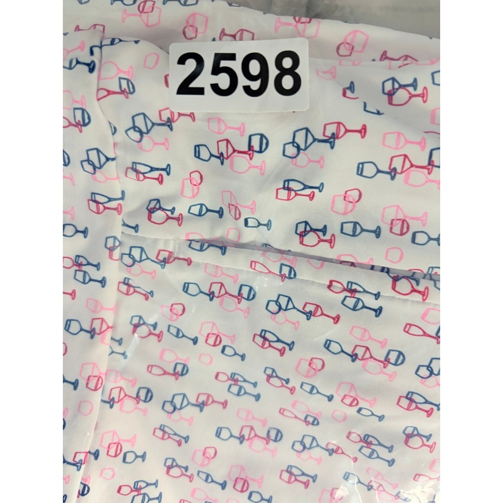 SanSoleil UV 50 Golf Skort Womens XS White Wine Glass Print Athletic Navy Pink - Picture 13 of 13